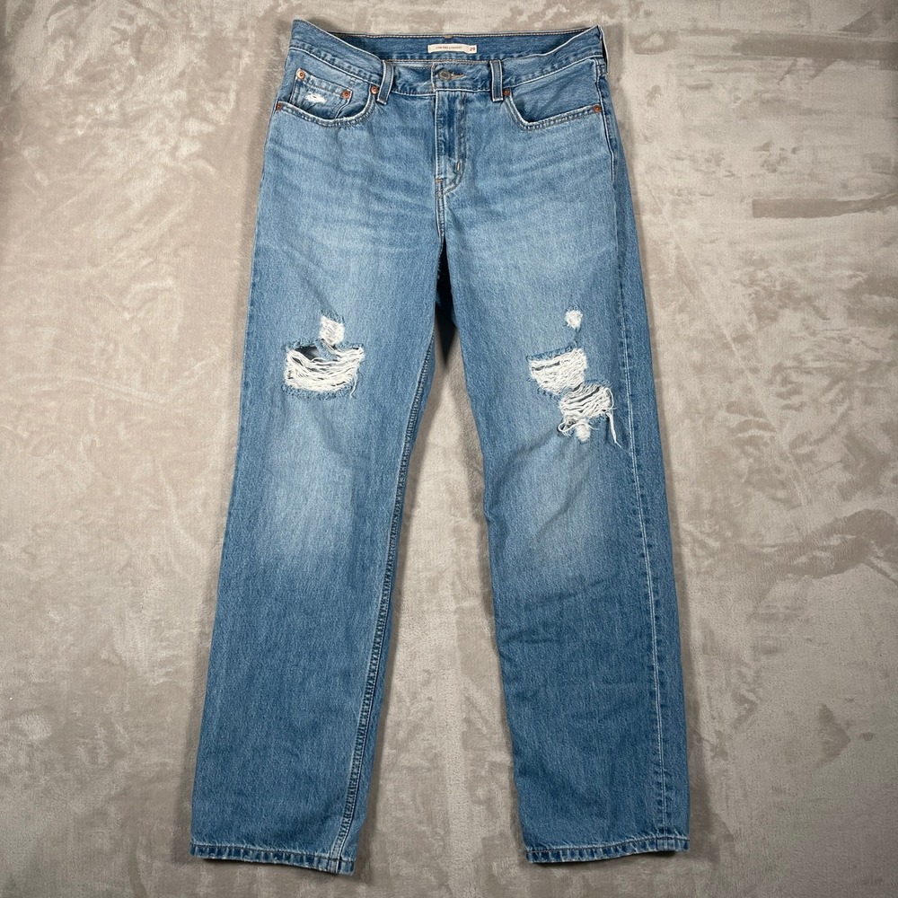 Levi's Women's Jeans Low Pro Straight Denim Distressed Casual 29 Blue